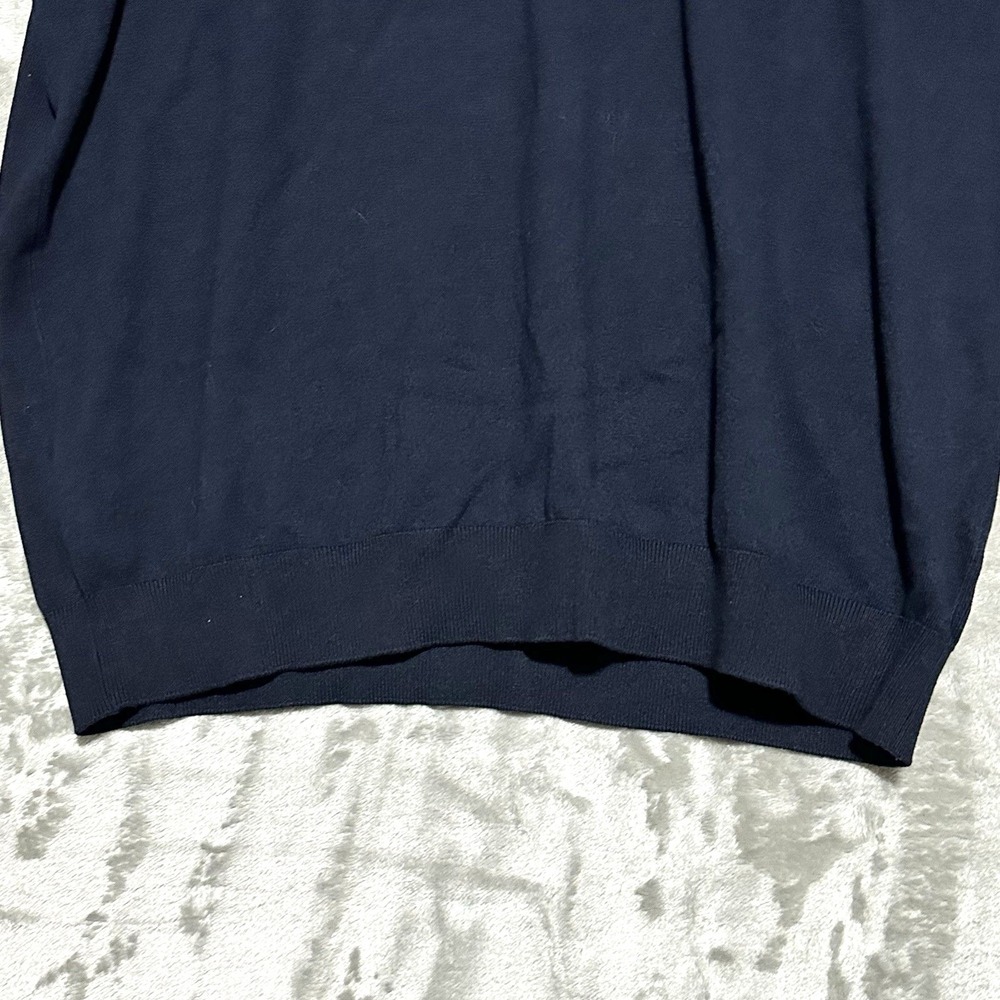 Zara Mens Turtleneck Sweater Mens Sz XL Blue Minimalist Ivy League Dark Academia - Picture 2 of 10